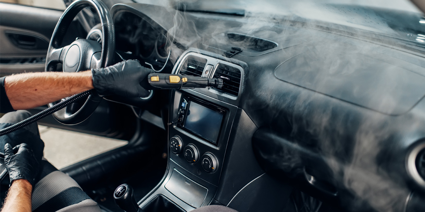 Chemical-free auto steam cleaning in Calgary
